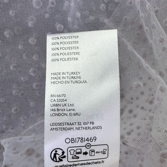 NEW By Anthropologie Sheer Dot Slip Tulle Dress Raindrop Purple Size Large - Picture 9 of 9